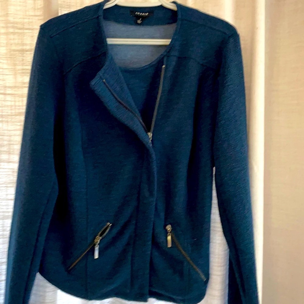 Torrid casual blue jacket with zip pockets